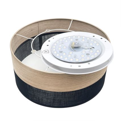 LED taklampa SIRJA WOOD LED/20W/230V diameter 35 cm svart/ek
