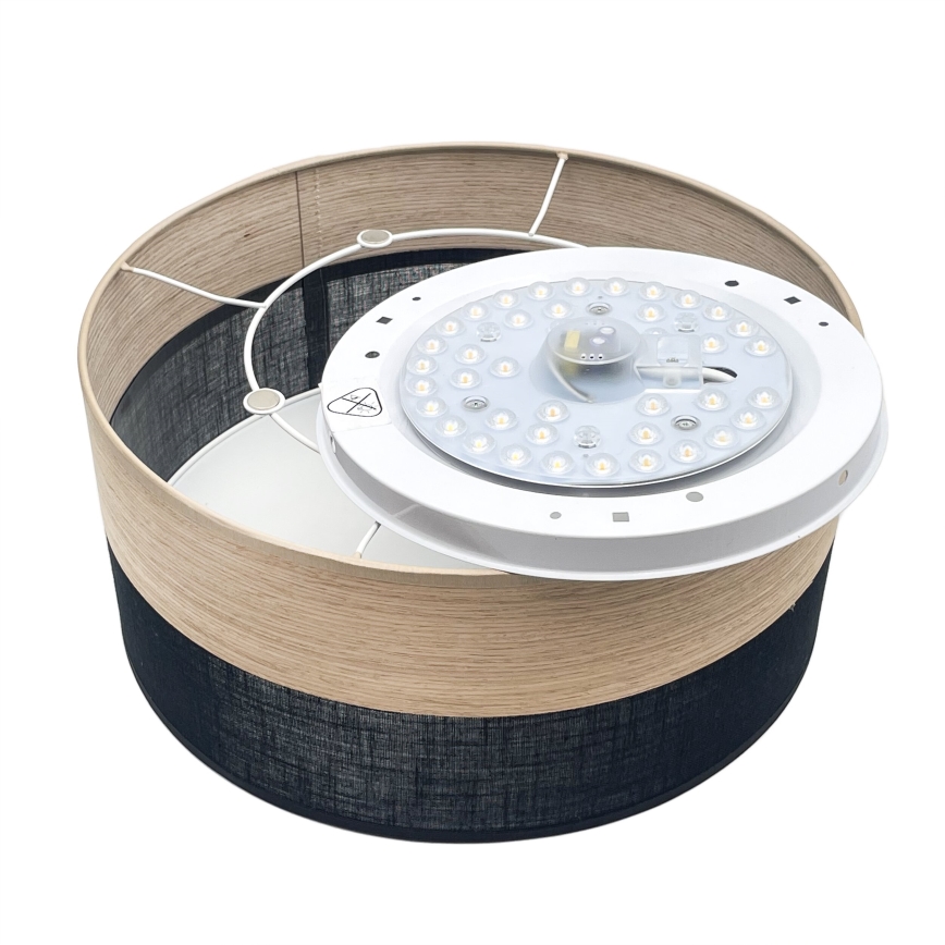 LED taklampa SIRJA WOOD LED/20W/230V diameter 35 cm svart/ek
