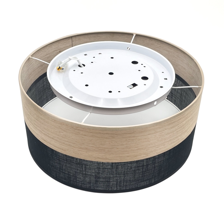 LED taklampa SIRJA WOOD LED/20W/230V diameter 35 cm svart/ek