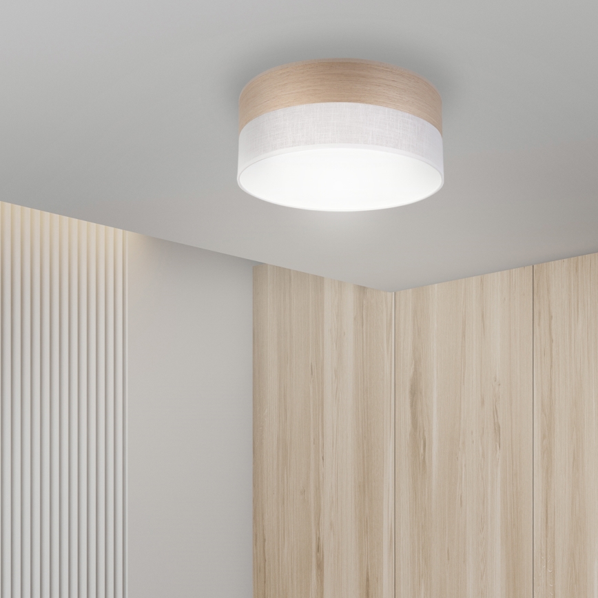 LED taklampa SIRJA WOOD LED/20W/230V diameter 35 cm vit/ek