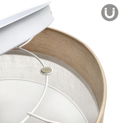 LED taklampa SIRJA WOOD LED/20W/230V diameter 35 cm vit/ek
