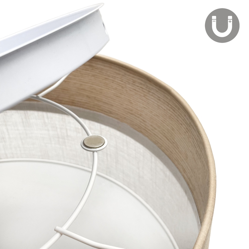LED taklampa SIRJA WOOD LED/20W/230V diameter 35 cm vit/ek