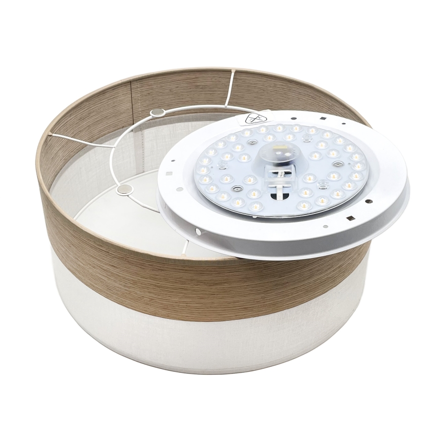 LED taklampa SIRJA WOOD LED/20W/230V diameter 35 cm vit/ek