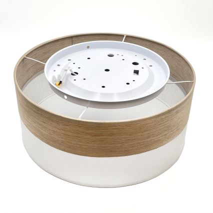 LED taklampa SIRJA WOOD LED/20W/230V diameter 35 cm vit/ek