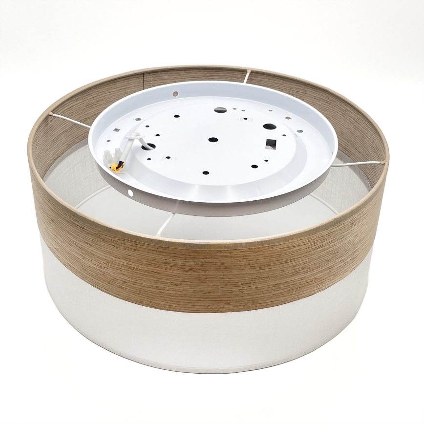 LED taklampa SIRJA WOOD LED/20W/230V diameter 35 cm vit/ek