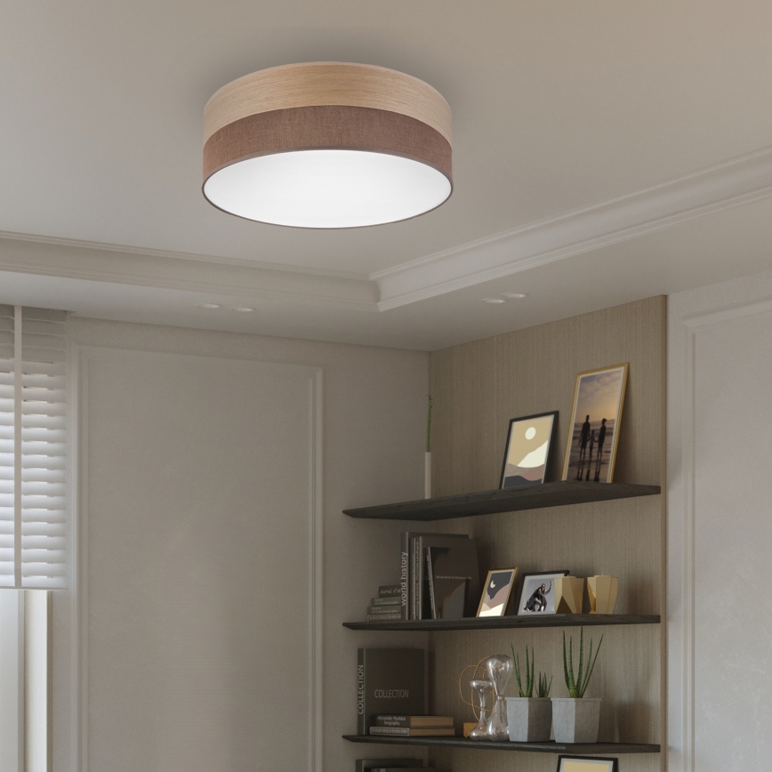 LED taklampa SIRJA WOOD LED/36W/230V diameter 45 cm brun/ek