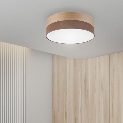 LED taklampa SIRJA WOOD LED/36W/230V diameter 45 cm brun/ek