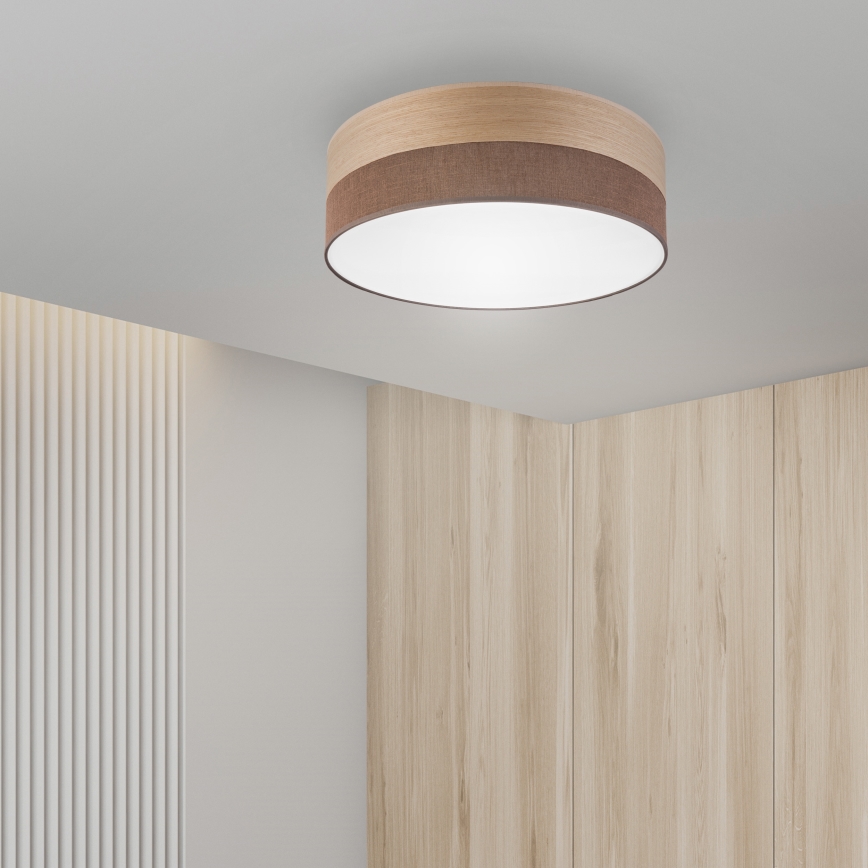 LED taklampa SIRJA WOOD LED/36W/230V diameter 45 cm brun/ek