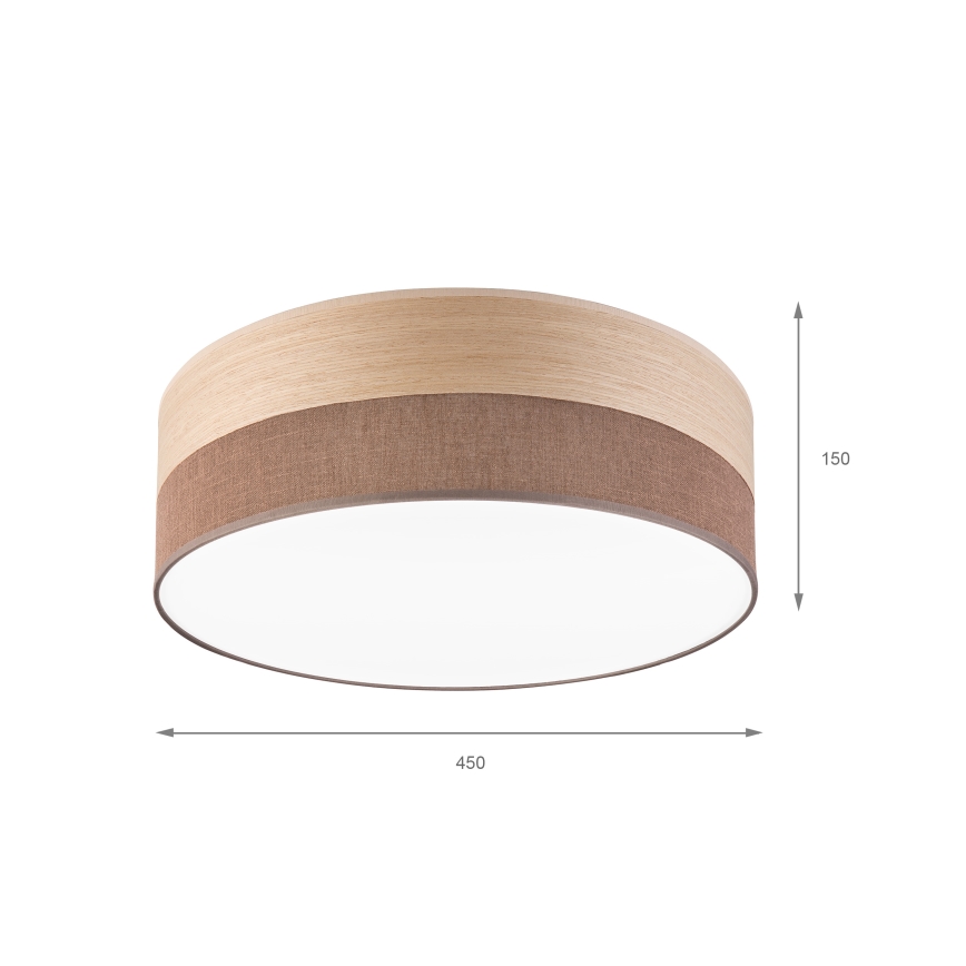 LED taklampa SIRJA WOOD LED/36W/230V diameter 45 cm brun/ek