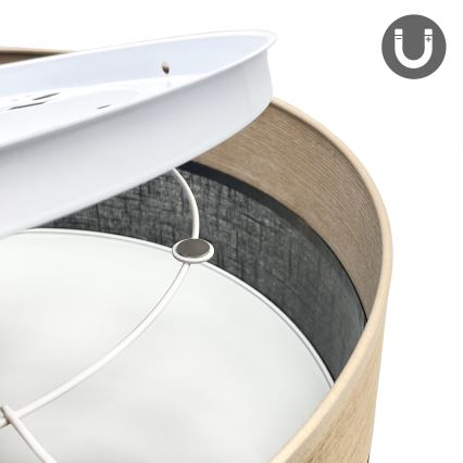 LED taklampa SIRJA WOOD LED/36W/230V diameter 45 cm svart/ek