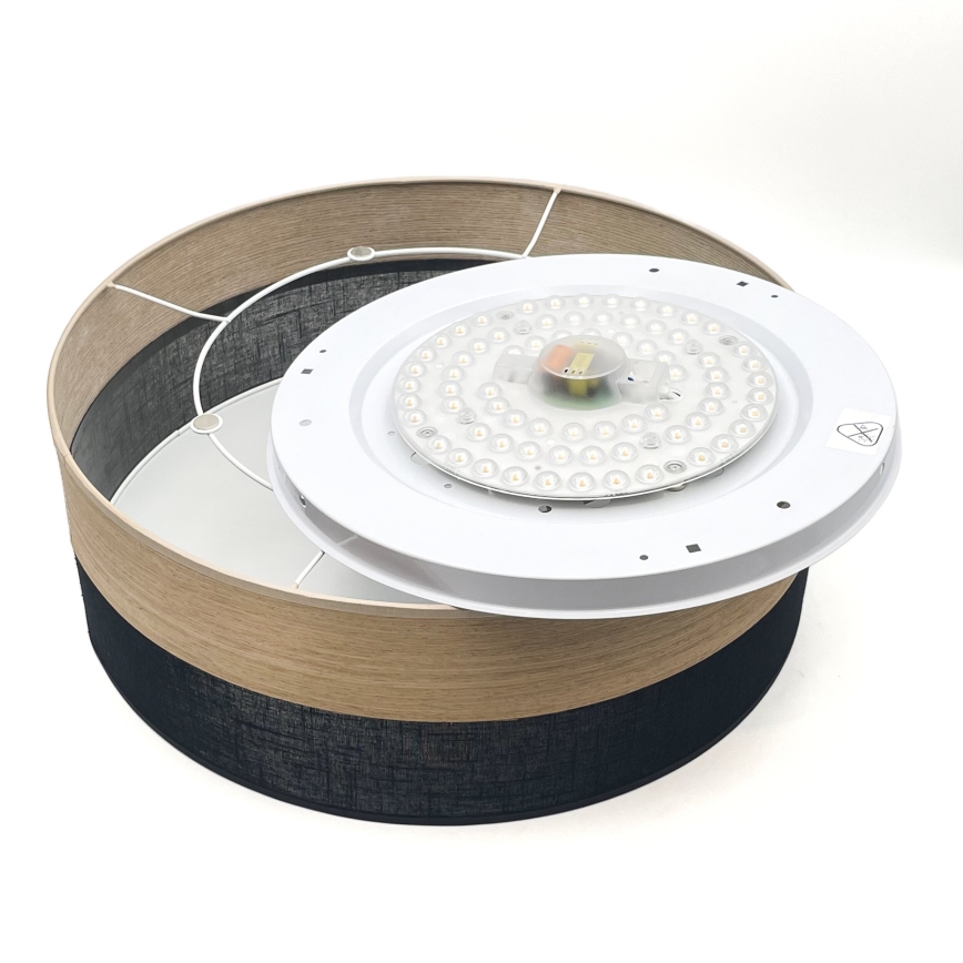 LED taklampa SIRJA WOOD LED/36W/230V diameter 45 cm svart/ek