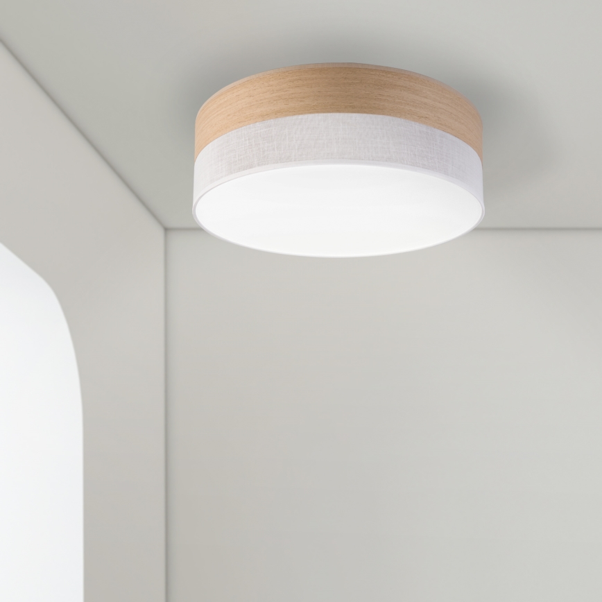 LED taklampa SIRJA WOOD LED/36W/230V diameter 45 cm vit/ek