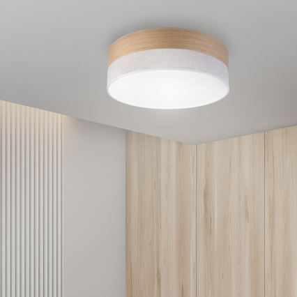 LED taklampa SIRJA WOOD LED/36W/230V diameter 45 cm vit/ek