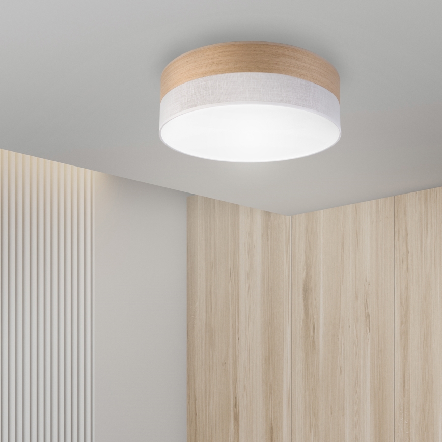 LED taklampa SIRJA WOOD LED/36W/230V diameter 45 cm vit/ek