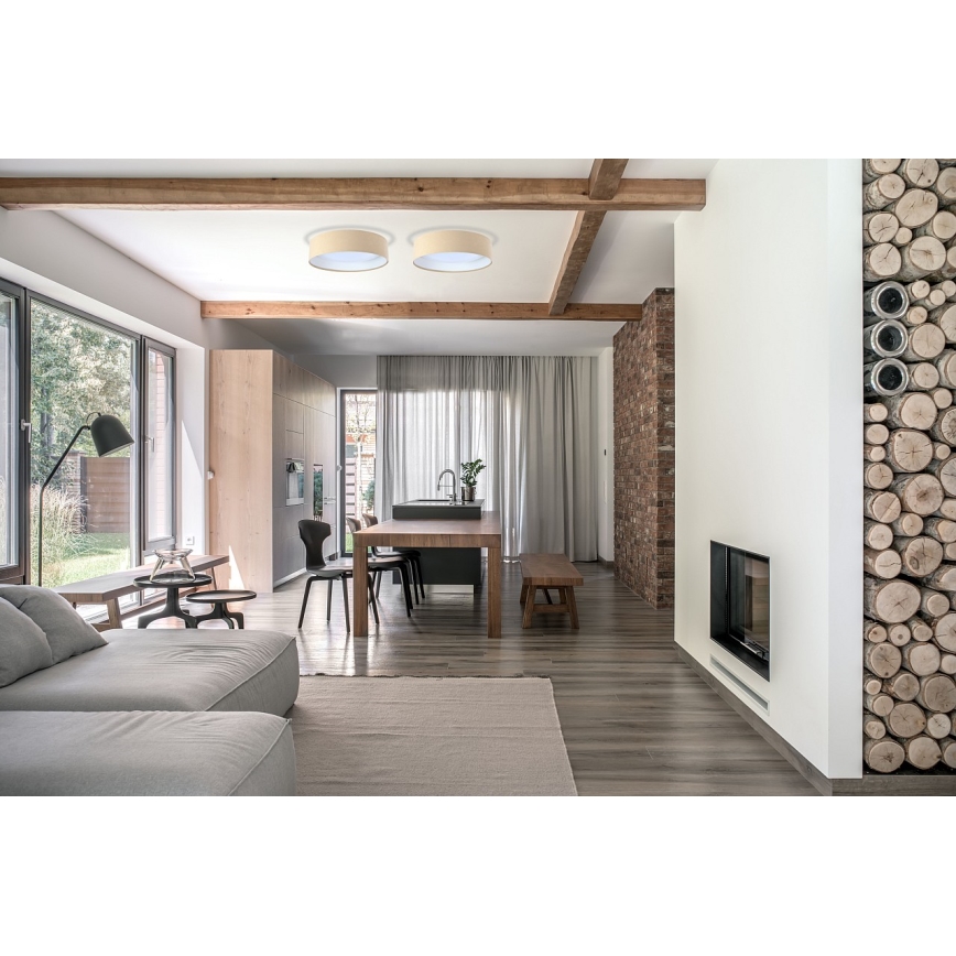 LED ljusreglerad taklampa SMART GALAXY LED/24W/230V diameter 45 cm 2700-6500K Wi-Fi Tuya beige/vit + fjärrkontroll