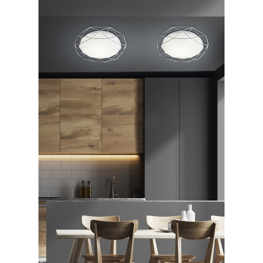 LED taklampa SVEN LED/24W/230V diameter 43 cm skinande krom