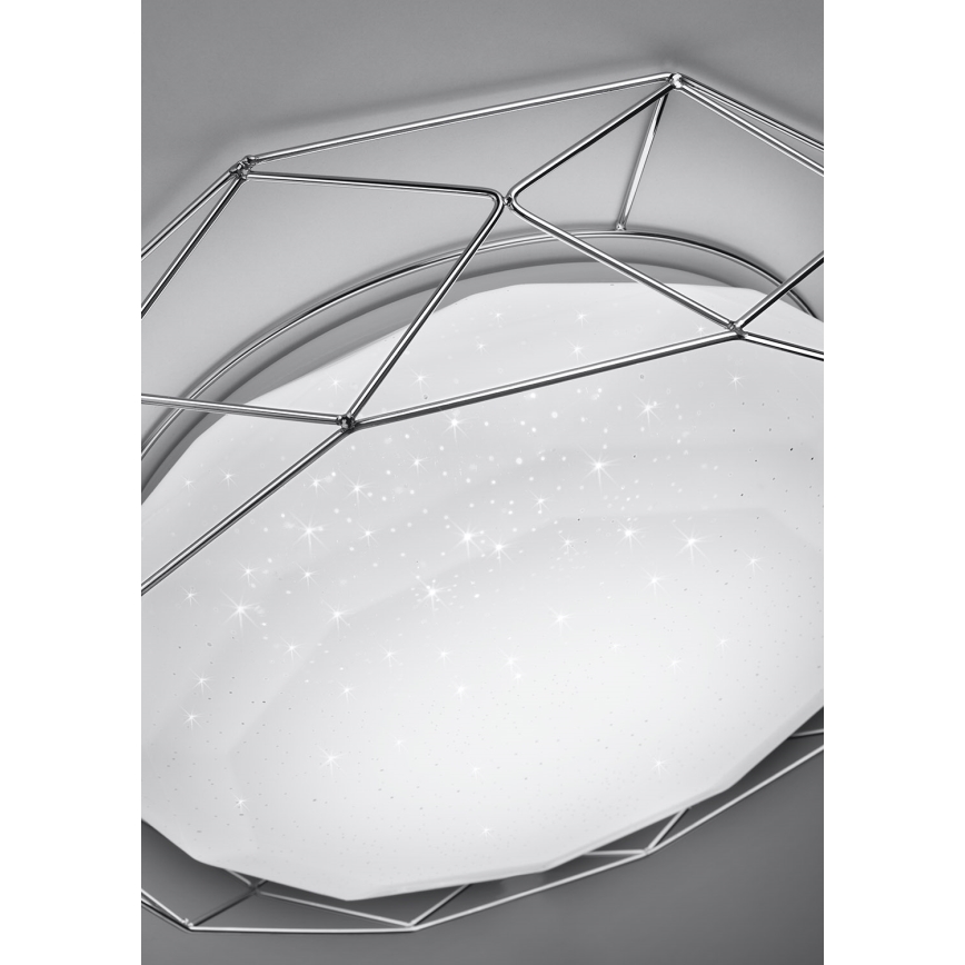 LED taklampa SVEN LED/24W/230V diameter 43 cm skinande krom