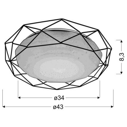 LED taklampa SVEN LED/24W/230V diameter 43 cm skinande krom