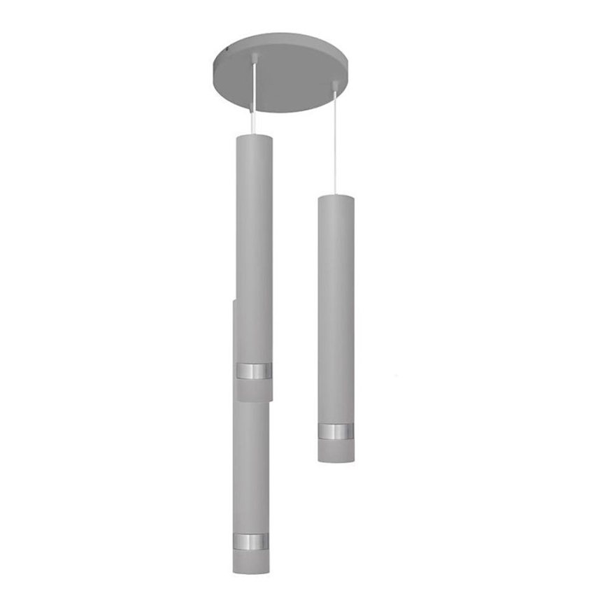 LED Taklampa TUBA 3xGU10/4,8W/230V grå/glansig krom