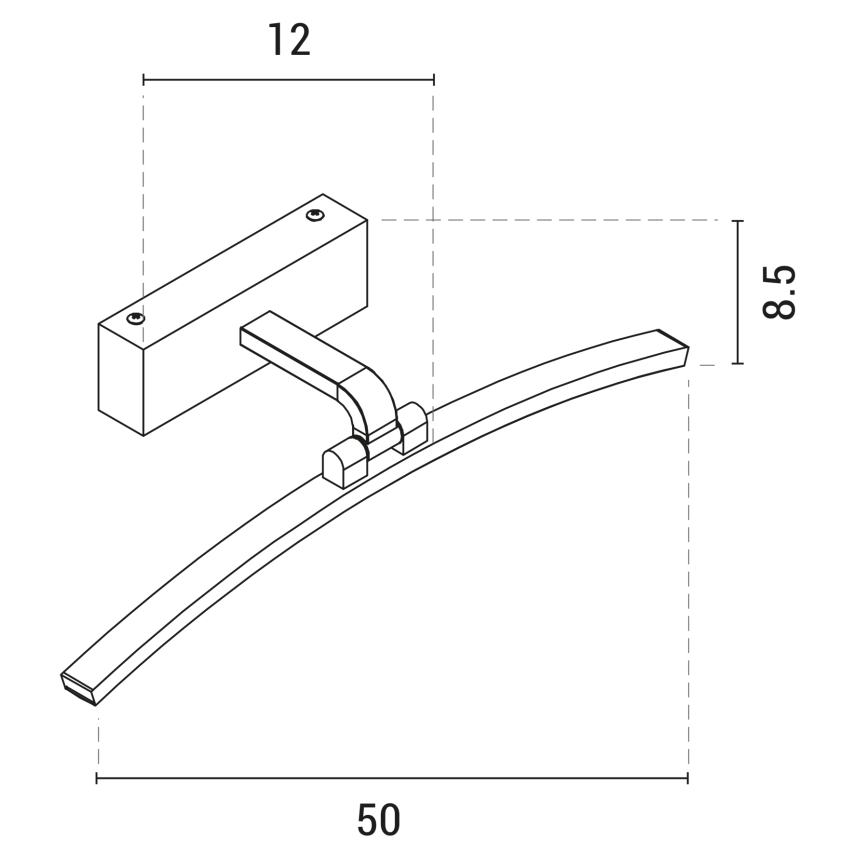 LED tavelbelysning LED/10W/230V 4000Κ 50 cm svart
