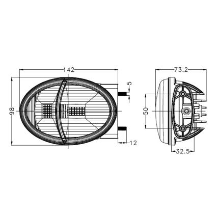 LED traktor framljus LED/102W/10-30V IP69 5700K rektangulär