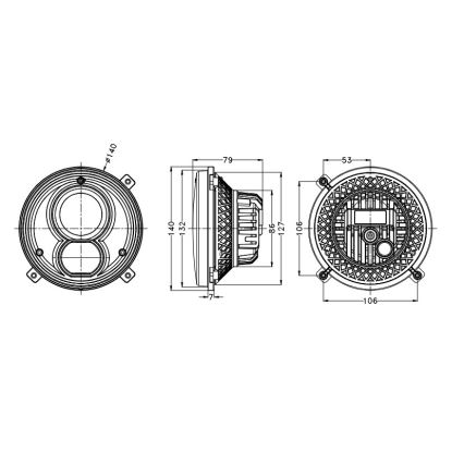 LED traktor framljus LED/60W/10-30V IP69 5700K rund
