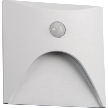 LED trapparmatur med rörelse- och skymningssensor EXIN LED/2,5W/230V 3000K IP65 vit fyrkantig