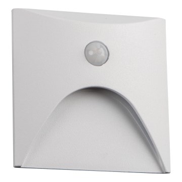 LED trapparmatur med rörelse- och skymningssensor EXIN LED/2,5W/230V 4000K IP65 vit kantig