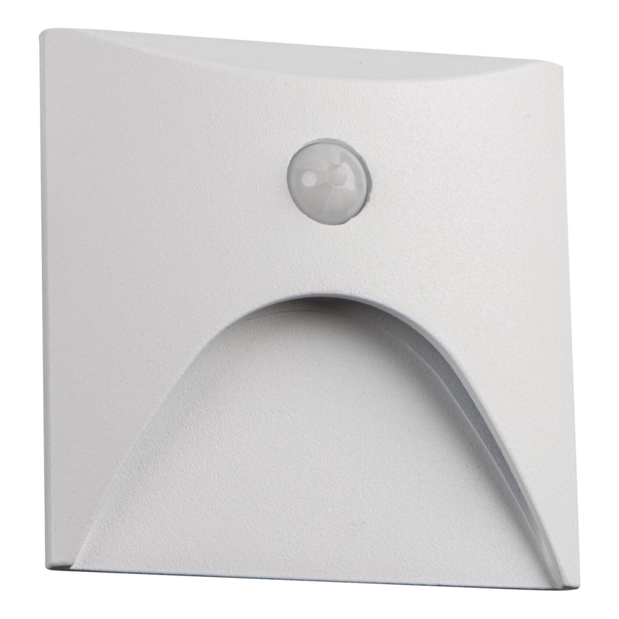 LED trapparmatur med rörelse- och skymningssensor EXIN LED/2,5W/230V 4000K IP65 vit kantig