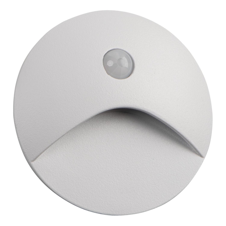 LED-trapparmatur med rörelse- och skymningssensor EXIN LED/2,5W/230V 4000K IP65 vit rund