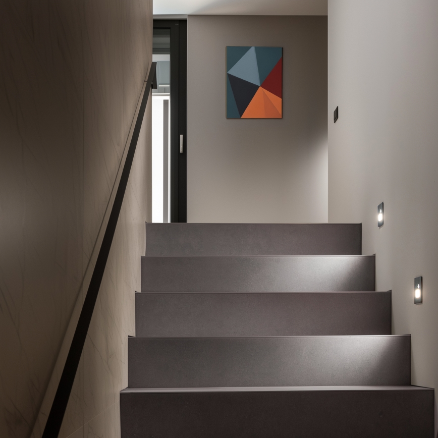 LED trapparmatur med rörelse- och skymningssensor LED/1,5W/230V 3000/4000/6500K antracit