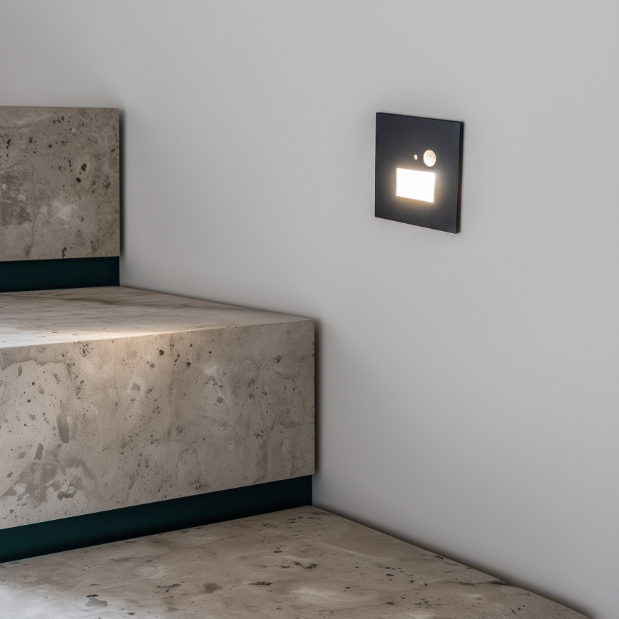 LED trapparmatur med rörelse- och skymningssensor LED/1,5W/230V 3000/4000/6500K antracit