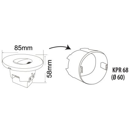 LED trappbelysning för utomhusbruk DECENTLY LED/1,5W/230V 3000/4000/6000K IP44 svart