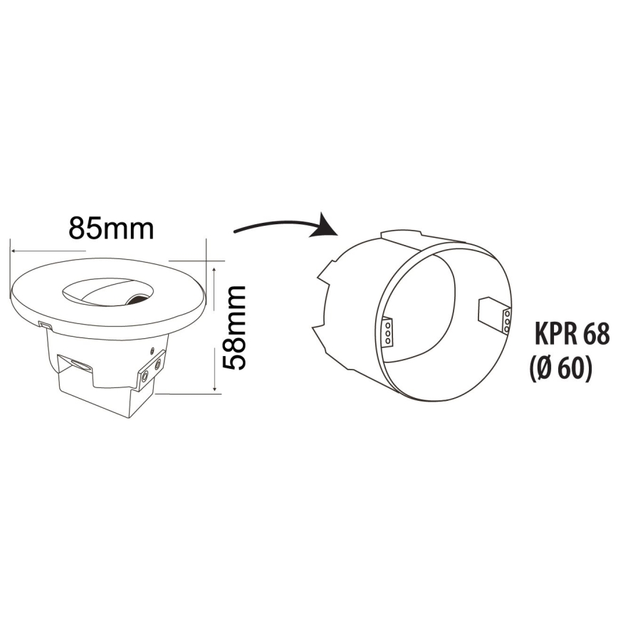 LED trappbelysning för utomhusbruk DECENTLY LED/1,5W/230V 3000/4000/6000K IP44 svart
