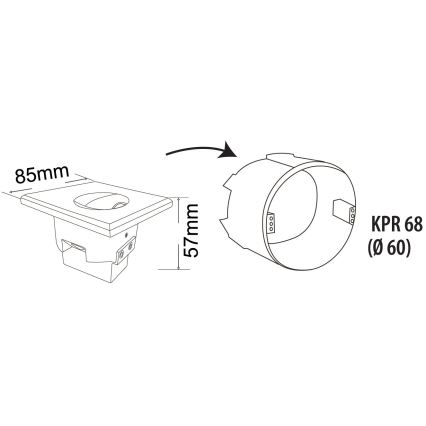 LED trappbelysning för utomhusbruk DECENTLY LED/1,5W/230V 3000/4000/6000K IP44 svart
