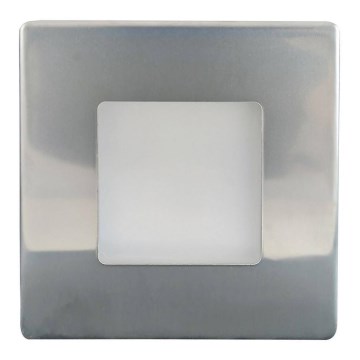 LED trappbelysning för utomhusbruk LED/1,7W/230V 2700K IP44 skinande krom