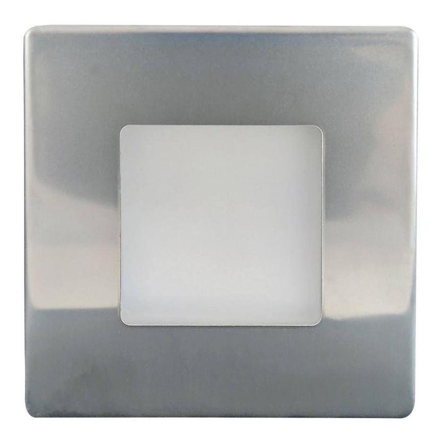 LED trappbelysning för utomhusbruk LED/1,7W/230V 2700K IP44 skinande krom