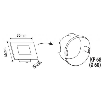 LED trappbelysning för utomhusbruk LED/1,7W/230V 3000/4000/6000K IP54 vit