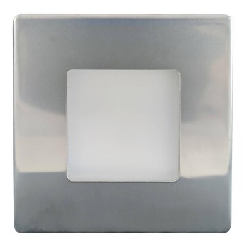 LED trappbelysning för utomhusbruk LED/1,7W/230V 4000K IP44 skinande krom
