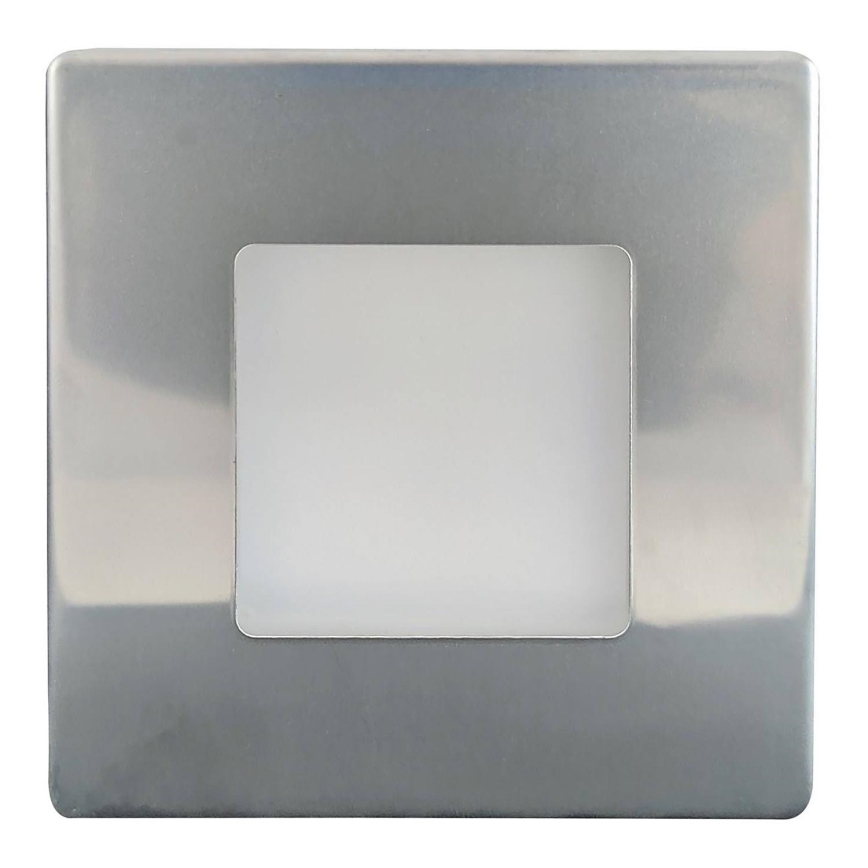 LED trappbelysning för utomhusbruk LED/1,7W/230V 4000K IP44 skinande krom