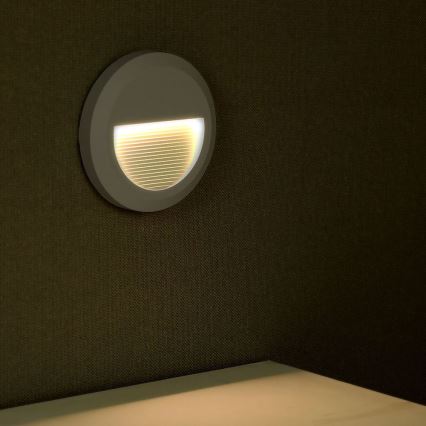 LED trappbelysning för utomhusbruk LED/2W/230V IP65 3000K grå