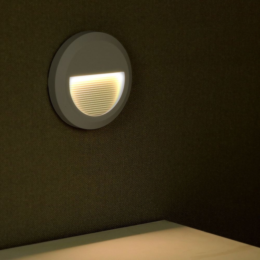 LED trappbelysning för utomhusbruk LED/2W/230V IP65 3000K grå