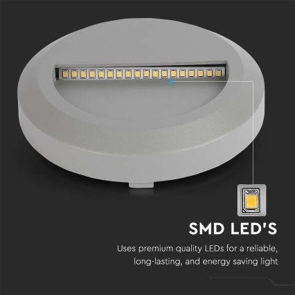 LED trappbelysning för utomhusbruk LED/2W/230V IP65 3000K grå