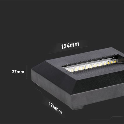 LED trappbelysning för utomhusbruk LED/2W/230V IP65 3000K svart