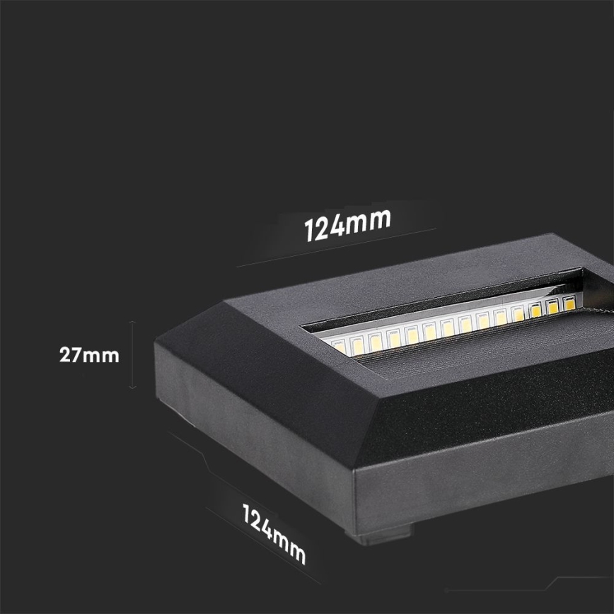 LED trappbelysning för utomhusbruk LED/2W/230V IP65 3000K svart