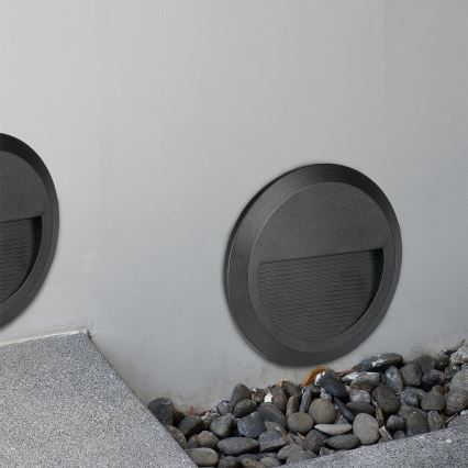 LED trappbelysning för utomhusbruk LED/2W/230V IP65 4000K svart