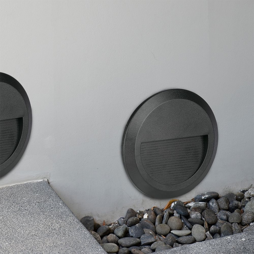 LED trappbelysning för utomhusbruk LED/2W/230V IP65 4000K svart