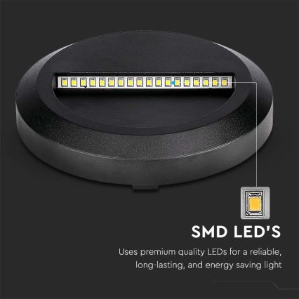 LED trappbelysning för utomhusbruk LED/2W/230V IP65 4000K svart