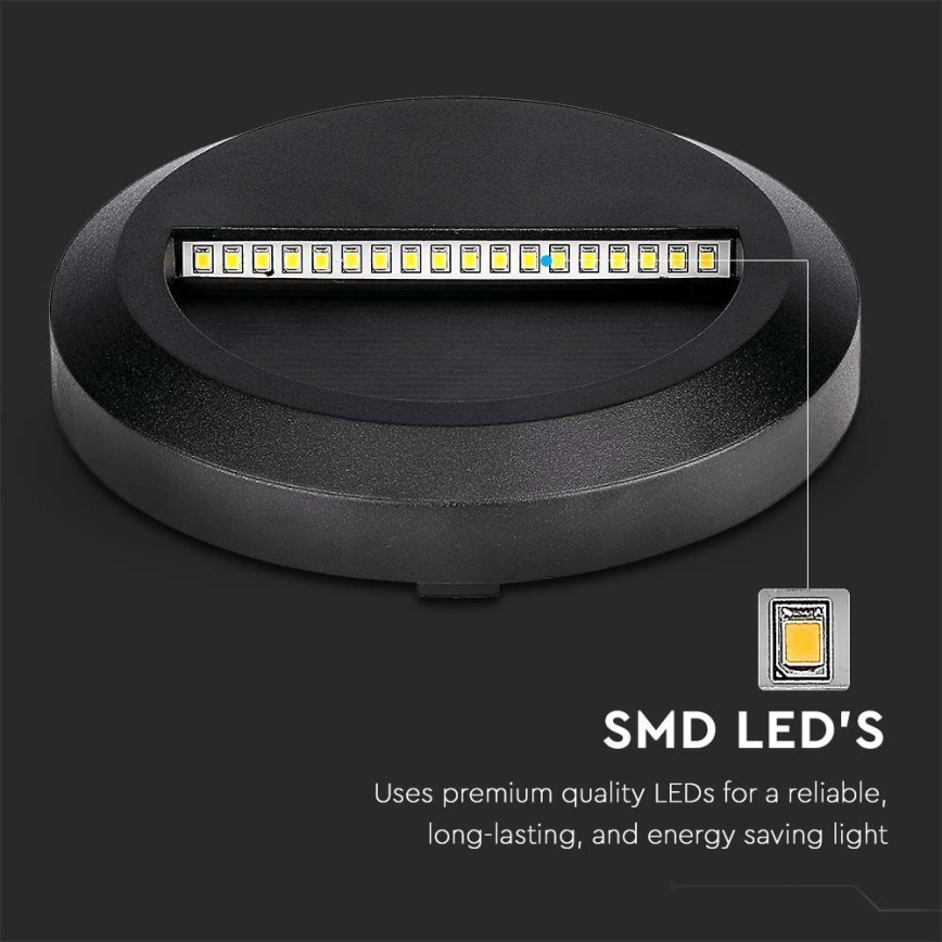 LED trappbelysning för utomhusbruk LED/2W/230V IP65 4000K svart