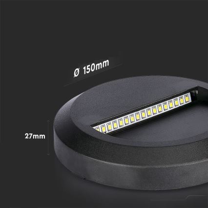 LED trappbelysning för utomhusbruk LED/2W/230V IP65 4000K svart